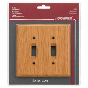 Donner Double Switch Plate Colonial Oak 7420S Solid Wood 2-Gang New Traditional